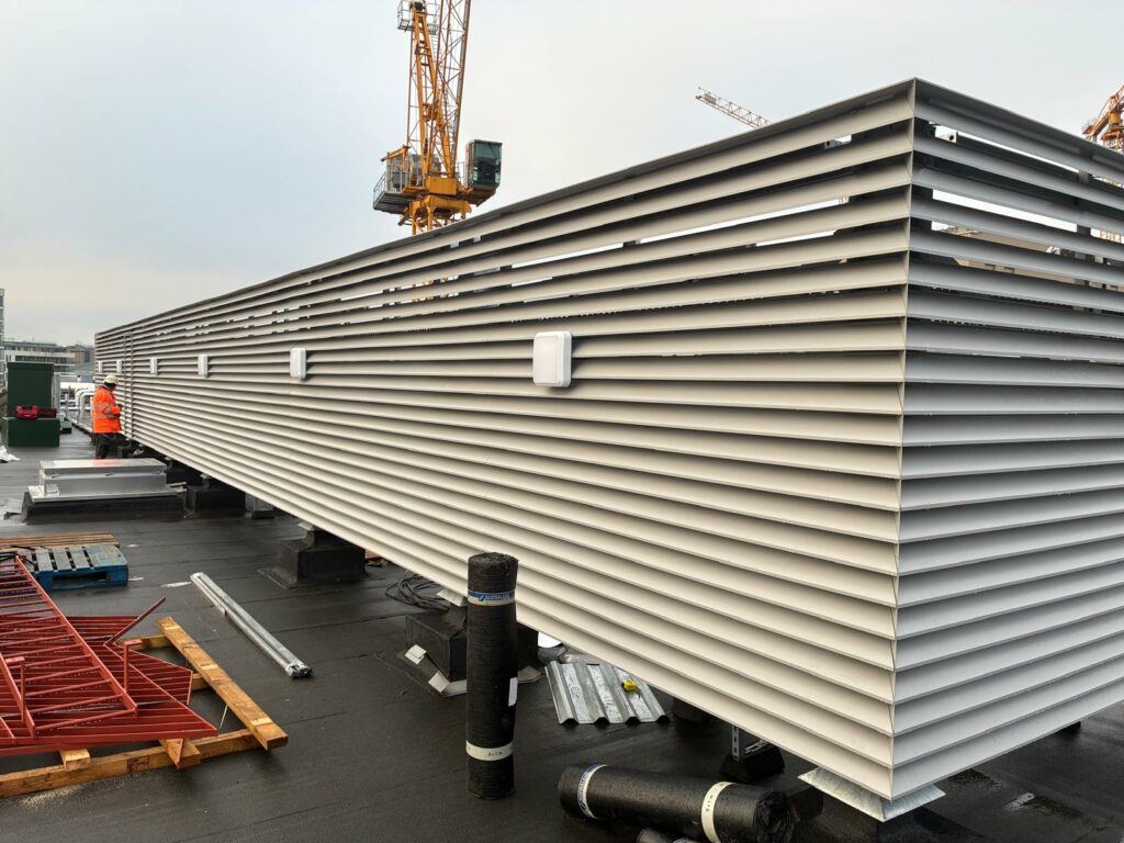 Elevation view of BL100 louvre screen, Belfast