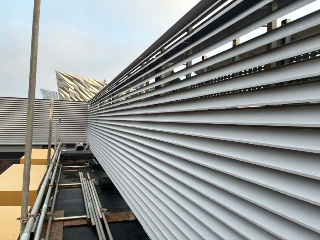 Elevation view of BL100 louvre screen, Belfast